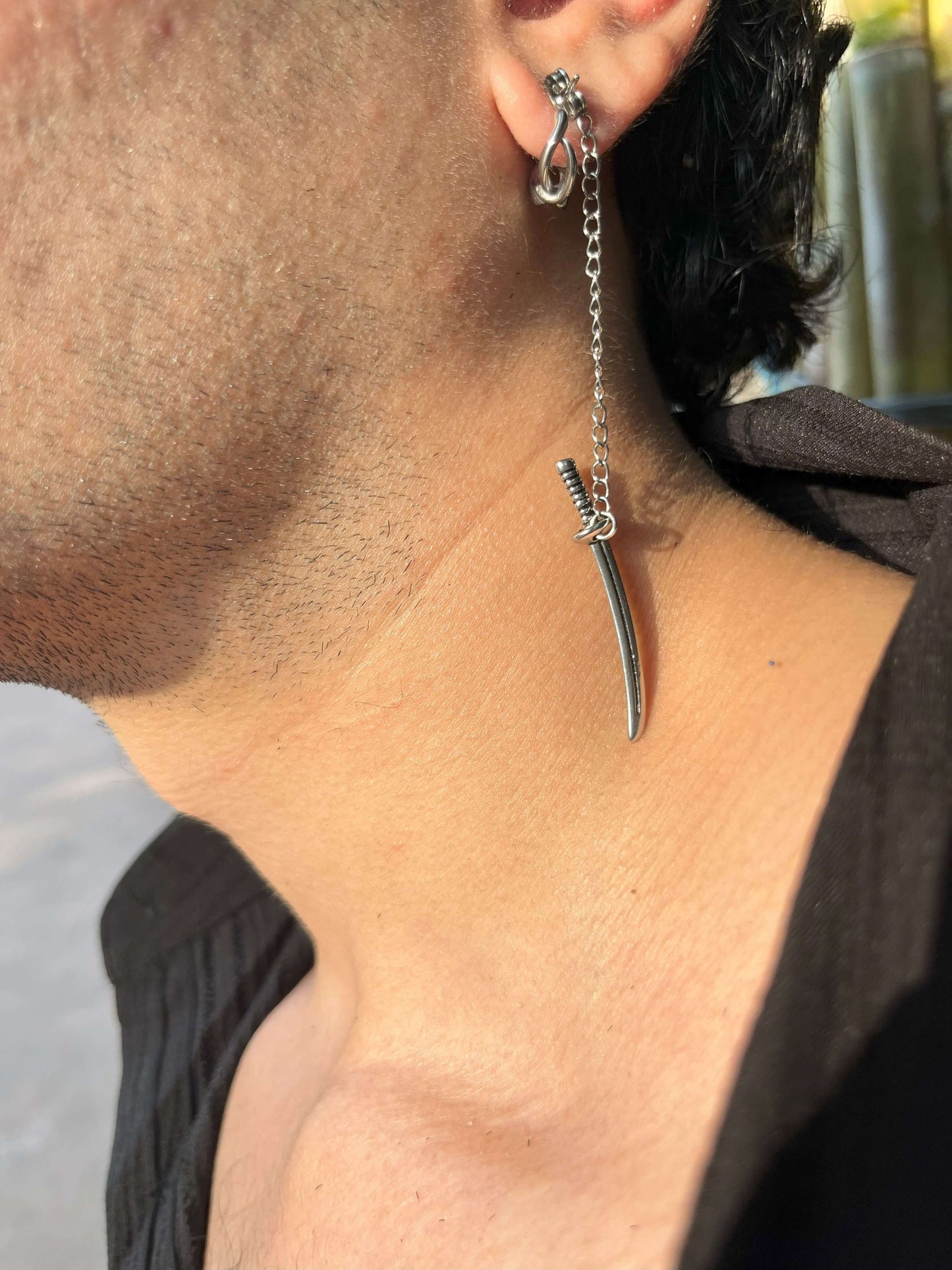 Unisex sword earring