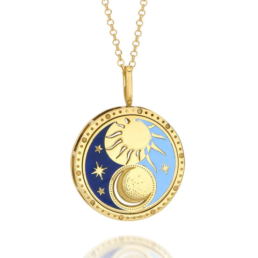 Sun and Moon Astrology Girl Necklace