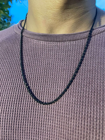 black rope necklace