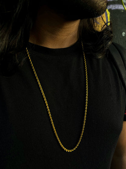 Gold Rope Chain Necklace for men